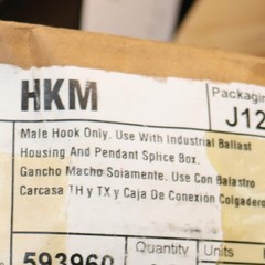 One Lithonia Lighting HKM Hid Fixture Hook (Male), 6″L, 4″W, 3 3/4″H More Avail