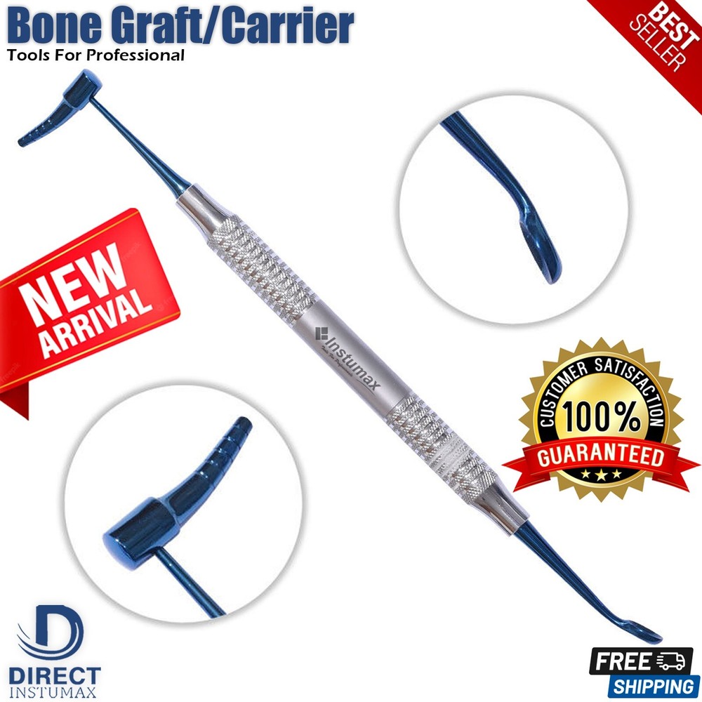 Bone Graft Carrier Titanium Coated Blue Amalgam Pluggers Implant Periotomes
