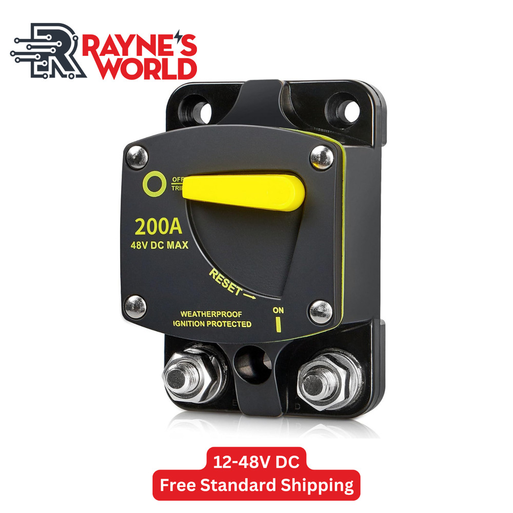 200 Amp 12-48V DC Circuit Breaker Heavy Duty Cars/Amps/Boats/Solar/Inverter/RV