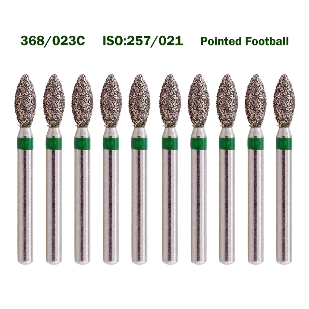 Dental Endo Diamond Burs FG Pointed Football 368/023C Coarse Grit High Speed