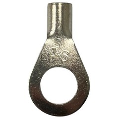 (100) Non-Insulated 6 Gauge 1/2″ Ring Terminal Uninsulated Wire Connector – USA