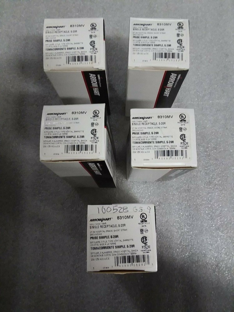 Arrowhart 8310MV Single Receptacle 100528 – 5-20R – Lot of 5
