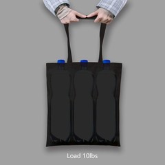 TOPDesign 24-Pack Economical 16″x15″ Black Cotton Tote Bag, Medium,