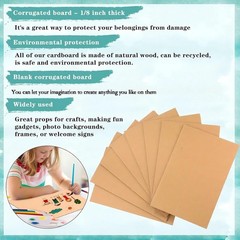 50 Pack Corrugated Cardboard Sheets Flat Hard Cardboard Inserts Back to Schoo…