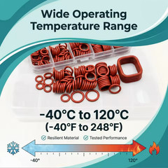 351pcs O-Ring Kit Red Seal Gasket Set Metric Assortment Heat Oil Resistant Box