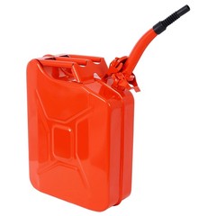 Portable 20L 5Gal Steel Jerry Can Set, Flexible Spout, Red, 4pcs