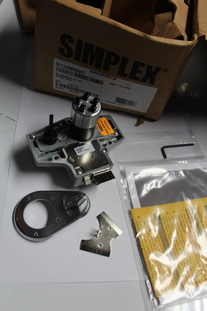 Kaba Simplex 921AG0026D41 Push Button Lock Key Override Satin Chrome