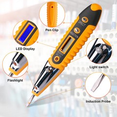 Voltage Electric Tester Volt Detector Test Pen AC DC Non-Contact Sensor 12-1000V
