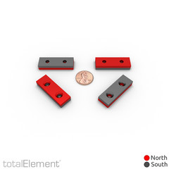 1.5 x 1/2 x 1/4 Inch Neodymium Double Countersunk Block Magnets N48 (4 Pack)