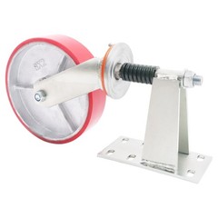 U-Shaped Bolts 8 Inch Gate Castor Wheels 800lbs 360 Degree Red Fence Gate Wheel