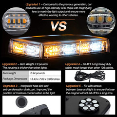 48LED Roof Top Strobe Lights, High Visibility Emergency Safety Warning Light