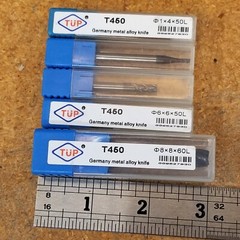 TUP T450 End Mill Cutters for CNC Engraving/Milling – Lot of 5