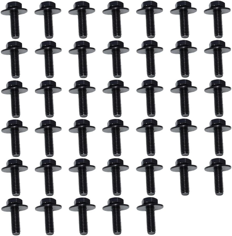 40PCS M6-1.0 x 24mm Hex Head SEMS Bolts – Automotive Body Bolts Screws Fastener
