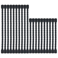 20PCS Black Rubber Twist Ties,10x 4-inch, 10x 6-Inch,Reusable Bendable Cable Tie