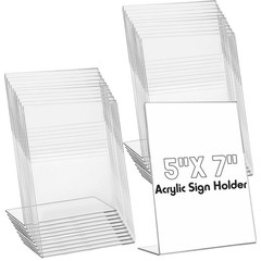 6 Pcs Vertical 5×7 In LShaped Clear Acrylic Desktop Table Sign Holders Box