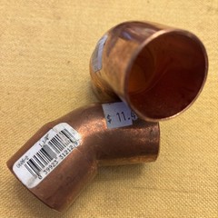 ONE 1-1/4 Inch Fitting x 1-1/4 Inch Copper 45 Degree Street Elbow
