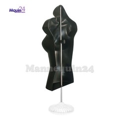 Flesh & Black Mannequin Female Torso Dress Forms Set with 2 Stands + 2 Hangers