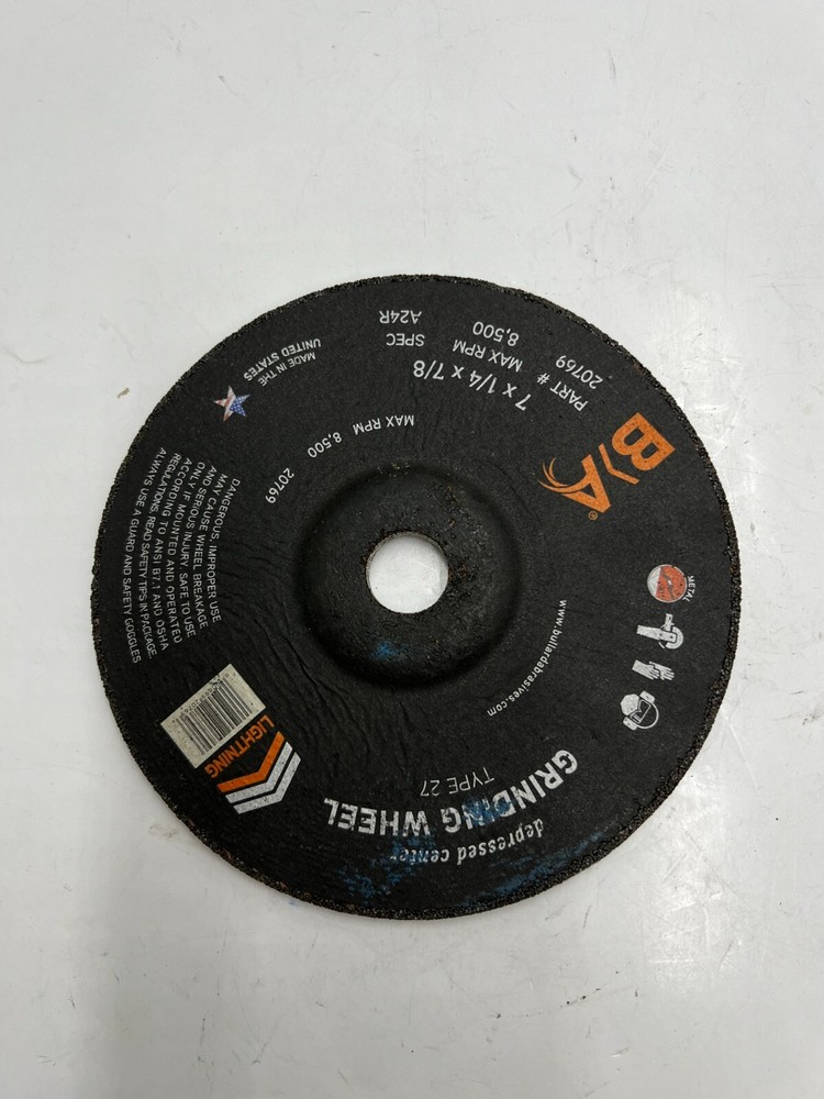 (QTY 15)Bullard Depressed Center Grinding Wheels Type 27 (7 x 1/4 x 7/8) 20769