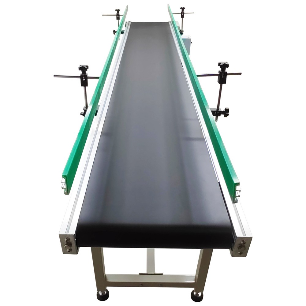 118×15.7in PVC Belt Conveyor Adjustable Speed 120W for Packaging Production Line