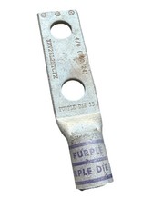🌕 Burndy YAV28L2NTCFX 4/0 AWG Flex Compression Lug 2-Hole 1/2” Purple Die 15