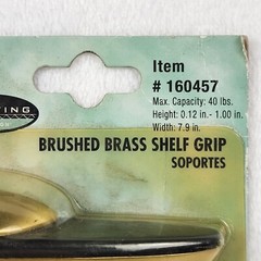 Shelving by Design Brushed Brass Shelf Grip Item 160457 Shelf Brackets Vintage