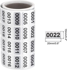 1-20000 Consecutive Number Label Stickers Inventory Control Adhesive Waterproof