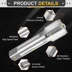 Hand Plug Tap 1″-1/2-12 UNF 2B Left Hand Thread Screw Tapping Threading Tool