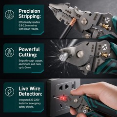 14 in 1 Wire Stripper Wire Stripping Tool with Voltage Tester Cable Cutters New