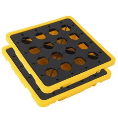 Heavy Duty Spill Containment Pallet 2-Pack Leakproof Detachable Tray Drum Yellow
