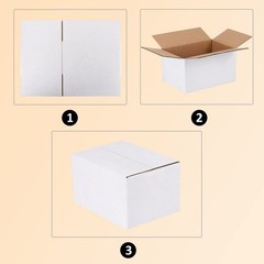 7x5x4 Inches Boxes Pack of 25, White Cardboard Corrugated for Mailing Packing…