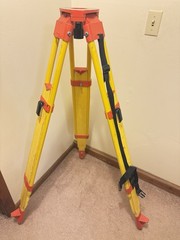 Heavy-Duty Wooden Tripod W/ Quick Clamps For Total Station, GPS- Levels
