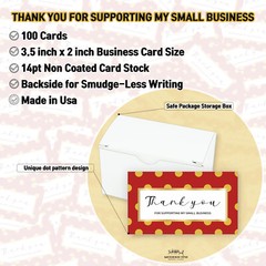 Thank You Cards Small Business (3.5 x 2 Inches – 100 pcs, 300GSM) by Modern 5th
