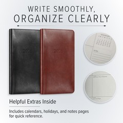 Leather Pocket Weekly Monthly Planner 2027, Regular & Wide – Gallery Leather