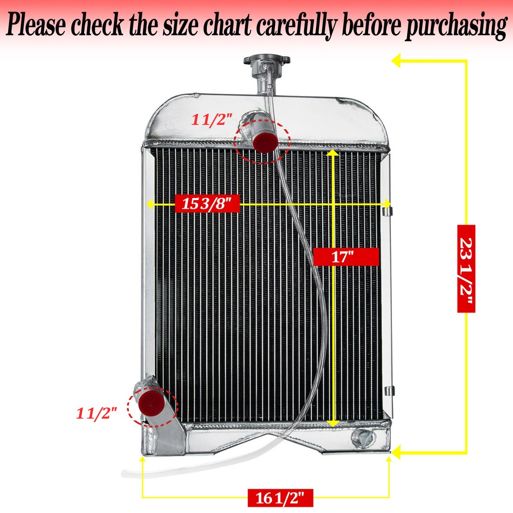 Full Aluminum Radiator Replacement for Ford 2N 8N 9N Models #8N8005 86551430