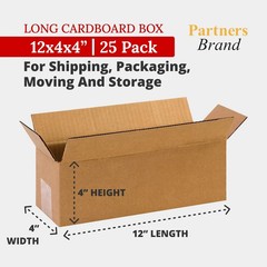 12 x 4 x 4 Corrugated Cardboard Boxes, Long 12″L x 4″W x 4″H, Pack of 25 | Sh…