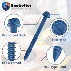 230 x Flat/Hex Washer Head Concrete Masonry Screw Tapcon Anchor & Bit 1/4″ 3/16″