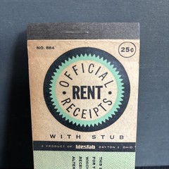Vintage 1960’s Rent Receipt Book Ephemera