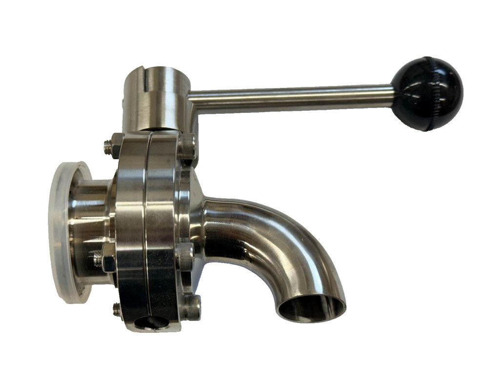 1.5″ inch 38mm (2″OD) Tri Clamp Sanitary Butterfly Valve Stainless Steel 316