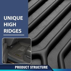 TPE All Weather Floor Mats Cargo Liners 3-Piece for 21-25 2nd Row Bucket Seats