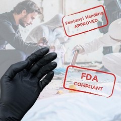 Medium 6 MIL Textured Black Nitrile Exam Powder-Free Gloves 1000 Pieces