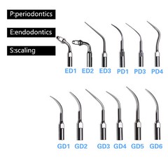 5 Pcs Dental Ultrasonic Scaler Perio Endo Scaling Tips fit for DTE SATELEC