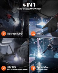 Hitbox 4IN1 MIG Welder Spool Gun/MMA/Gasless/Lift TIG Welding Machine 110V 220V~
