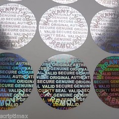 1000 Round 25 MM 1 INCH Security Hologram Tamper Evident Warranty Silver Labels