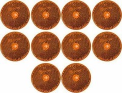 2x Amber Red Class A 2″ Round Reflector Center Mounting Hole Trailers Mail Box