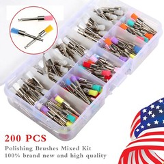 200 Pcs Dental Nylon Latch Flat Polishing Polisher Prophy Brush Box