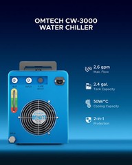 OMTech 3000 Water Chiller for 40W 50W CO2 Laser Engraver with 3 pack Coolant
