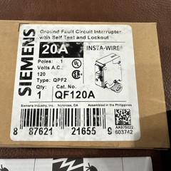Siemens QF120A Ground Fault Circuit Interrupter Breaker 20 Amp 1 Pole 120V 1P 20