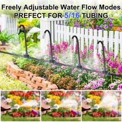 1-Set Drip Irrigation System, 20Ft 5/16″ Hose Garden Watering Misting System …