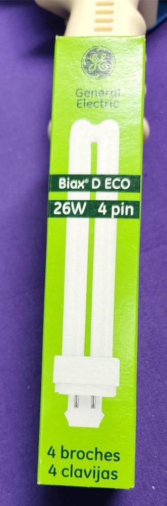 GE 976121 Biax D ECO 26W 4 Pin F26DBX/835/ECO4P G24q-3 Base Light Bulb – NOS