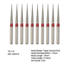 Dental Diamond Burs 850/016F FG Round End Taper Fine Grit High Speed Bur